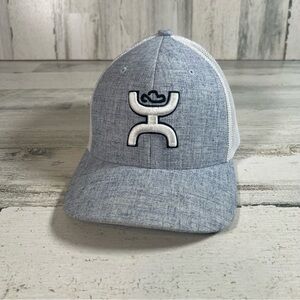 HOOEY Cayman Signature Logo Flexfit Hat Blue Mesh Trucker Cap Blue Size Large/XL